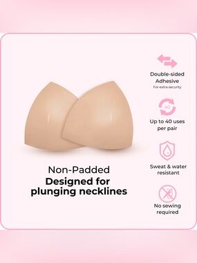 BOOMBA Invisible Lift Inserts | Sand | Double-Sided Sticky Bra Inserts